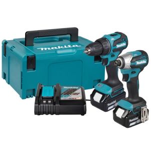Makita DLX2535TJ- Set masina de gaurit si insurubat DDF490 + masina de insurubat cu impact DTD153, 2x 18 V, 5 Ah, Makpack