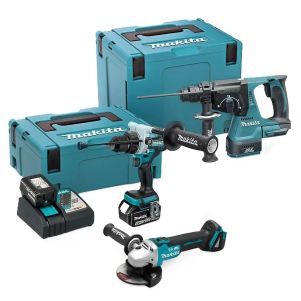 Makita DLX2535TJ- Set masina de gaurit si insurubat DDF490 + masina de insurubat cu impact DTD153, 2x 18 V, 5 Ah, Makpack
