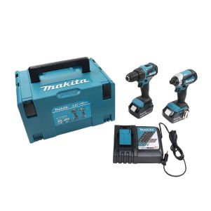 Makita DLX2535TJ- Set masina de gaurit si insurubat DDF490 + masina de insurubat cu impact DTD153, 2x 18 V, 5 Ah, Makpack