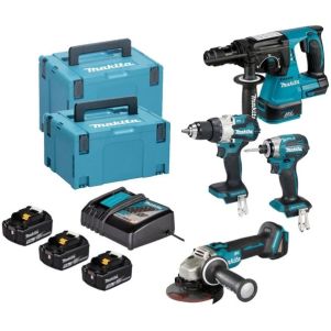 Makita DLX4195JX1-set DHP489Z + DGA504Z + DHR243Z + DTD173Z
