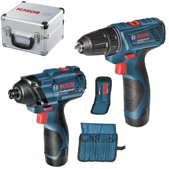 KIT BOSCH GSR 120-LI + GDR 120-LI, 30 Nm, 12 V, 2x1.5 Ah