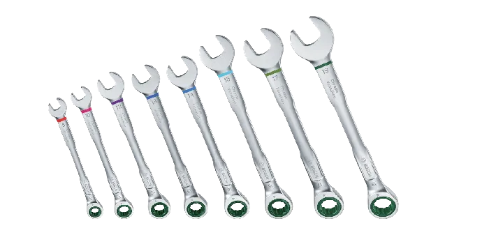 Bosch 1600A027PS Set chei combinate, 8-19 mm, clichet reversibil