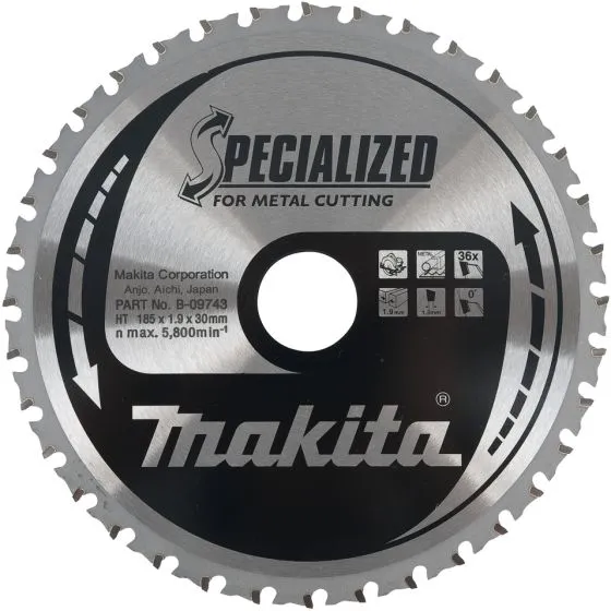 Makita B-09743 Panza fierastrau circular, 185x30x1.9mm, 36 dinti