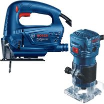 Set BOSCH Fierastrau  GST 700 + Masina de frezat  GKF 550
