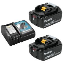 Set 2 acumulatori Makita 197570-9, Li-Ion, 18 V, 5 Ah si incarcator DC18RC