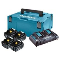 Set Makita LXT, 4 acumulatori BL1860B Li-Ion 18V, 6 Ah, incarcator DC18RD, Makpac 3