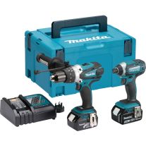 Makita DLX2145TJ - Set masini de gaurit si insurubat + 2x18V 5Ah LXT, DHP458, DTD152, DC18RC, Makpac 3