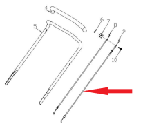 Ruris PSRX444S-1-9 Cablu actionare roti, pentru masina de tuns gazonul Ruris RX444S