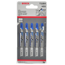 Set 5 panze Bosch 2608631013 fierastrau vertical Basic for metal, T118A, 92 mm