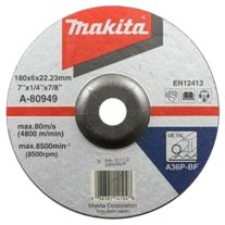 Disc abraziv pentru slefuire otel MAKITA A-80949, 180X6X22.23