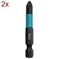 Set 2 biti impact MAKITA B-63725, black, hex 1/4", PH2, 25 mm