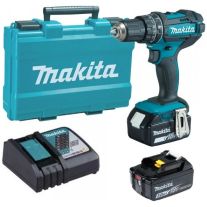 Makita DHP482RFE - Masina de gaurit si insurubat cu percutie + 2 acumulatori 18V LXT 3Ah + incarcator