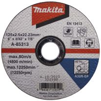 Disc abraziv pentru taiere metal MAKITA A-85313, 125mm