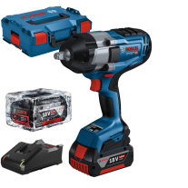 Bosch GDS 18V-1000 - Cheie cu impact BiTurbo, Brushless, 1/2'' + 2x18V 5Ah GBA + incarcator + L-Boxx