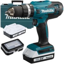 Masina de gaurit si insurubat cu percutie Makita HP488D011, 2 acumulatori, Li-Ion, 18 V/1.5 Ah