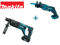 Ciocan rotopercutor cu acumulator MAKITA DHR241RFJ + Fierastrau alternativ cu acumulator Makita DJR183Z