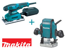 Masina de frezat MAKITA RP0900K + Masina de slefuit alternativ si orbital MAKITA BO3710X