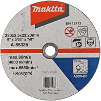 Disc abraziv pentru taiere metal MAKITA A-85335, 230 mm