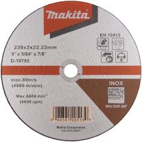 Disc abraziv Makita D-18792 pentru debitat inox, D230x2 mm, WA60T