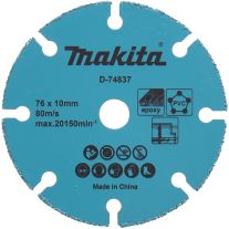 Disc cu carburi debitare plastic, 76x1.75x10mm, Makita D-74837