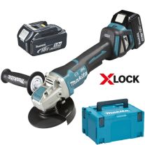 Makita DGA519RTJ - Polizor unghiular X-Lock 125mm + 2x18V 5Ah LXT + incarcator + Makpac