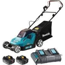 Makita DLM382CM2 Masina de tuns gazon, 38 cm latime de tundere + 2x18V/4Ah LXT + incarcator dublu