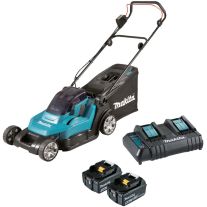 Makita DLM432CT2 Masina de tuns gazon, 43 cm latime de tundere + 2x18V/5Ah LXT + incarcator dublu