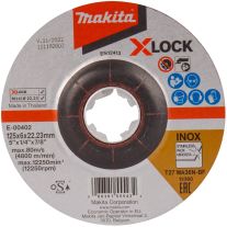 Disc Premium X-LOCK slefuire inox MAKITA E-00402, 125 mm