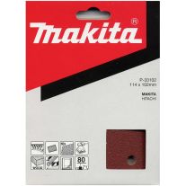 Set 10 hartii slefuire metal / lemn, 114x102 mm, granulatie 80, 6 gauri, Velcro, Makita P-33102