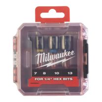 Set de 4 chei tubulare magnetice Milwaukee 4932492445, cu coada 1/4"Hex, Shockwave Impact Duty