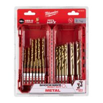 Milwaukee HSS-G TIN RED HEX Set de 19 burghie SHOCKWAVE, cod 4932493866