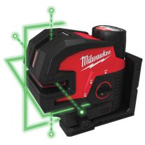 Milwaukee M12 CLL4P-301C Nivela laser cu linie transversala, cu 4 puncte, cu acumulator M182™, REDLITHIUM™ 3.0 Ah, incarcator M12™, geanta de transport Kitbox