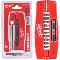 Milwaukee 4932430910 Set biti de impact + adaptor, 12 piese SHOCKWAVE™ IMPACT DUTY Drive Guide II