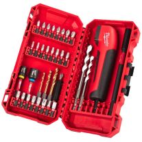 Milwaukee 4932493653 Set 35 biti, chei tubulare, prelungitor biti, burghie SHOCKWAVE IMPACT DUTY si dispozitiv de insurubat la unghi de 90 grade