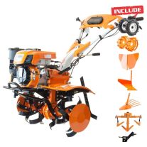 Motosapatoare RURIS 732 ACC cauciuc+ rarita+ plug+ adaptor+ dispozitiv scos cartofi+ roti metalice 400 fara manicot+ cultivator 7.5 CP