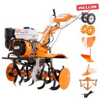 Motosapatoare RURIS 731 ACC cauciuc+ rarita+ plug+ adaptor+ dispozitiv scos cartofi+ roti metalice 400 fara manicot+ cultivator 7.5 CP