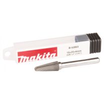 Set 10 freze carburi metalice Makita B-52803-10, 6 mm, forma L (conica dreapta cu cap rotunjit)