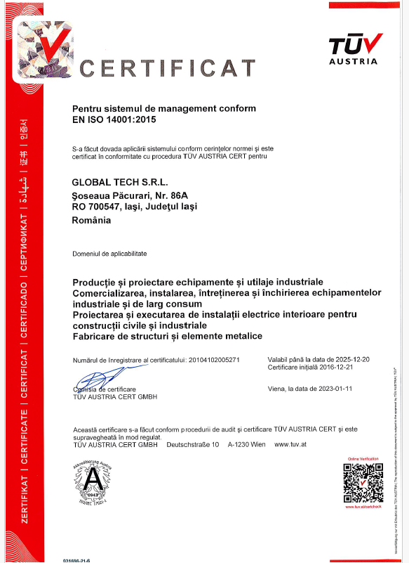 Certificat Iso14001